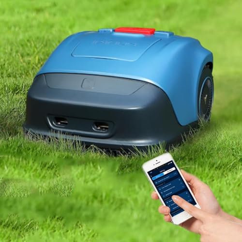aromaoveite Robot Lawn Mower With Bluetooth App Control-Applicable Lawn Area1200㎡/Cutting Width 7 In/Tilt Angle ±33% (18°)/Work Efficiency150㎡/H- For Small To Medium Yards,Blue