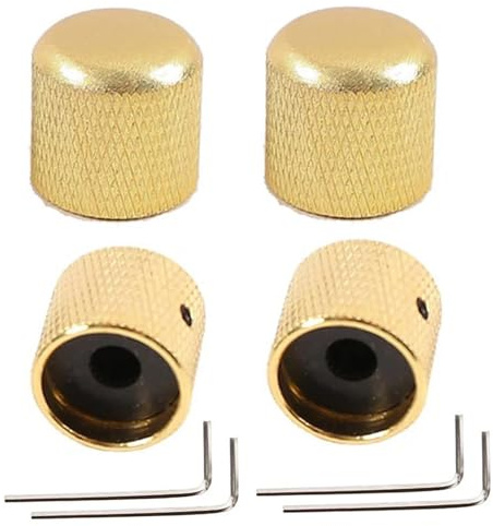 gitarrenzubehör für anfänger 4 Stücke Elektrische Gitarre Knöpfe Mit Loch Metall Flache Top Control Volume Tone Schalter Knopf Mit Schlüssel Für Bass Gitarre