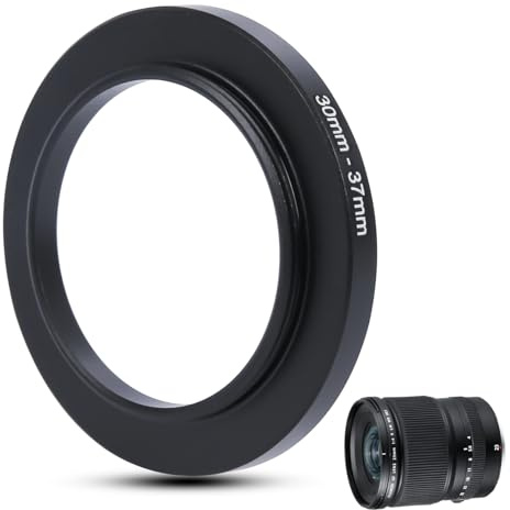 Anillo Adaptador de Filtro Step-up de Metal, 30 mm a 37 mm, Anillo de Metal, Adaptador Step-up para filtros, Compatible con Todos los 37 mm UV, CPL, filtros ND, Capuchas de Objetivo, Objetivos