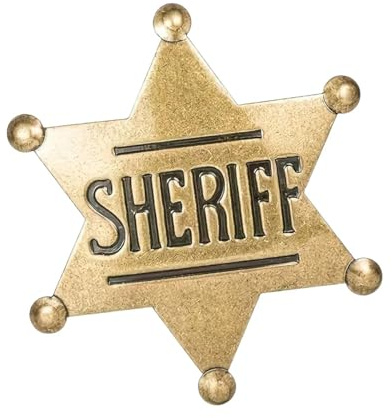 Sarini Broche Vintage en Forme d'hexagramme avec Insigne de shérif, Accessoire commémoratif pour Les Forces de l'ordre et Les collectionneurs