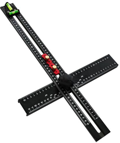 Carré en T Réglable pour le Travail du Bois, avec Niveau à Bulle, Alliage D'aluminium, Outil de Mesure Multi-angle pour le Perçage et L'installation