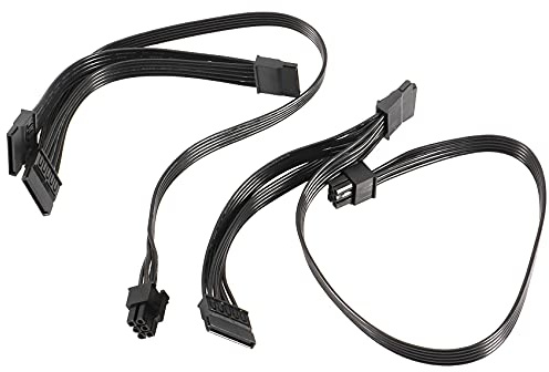Qerwsdty 2 cables de alimentación SATA de 6 a 3 unidades SATA para Supernova 650 750 850 1000 1600 2000 G2 G3 P2 T2 GS