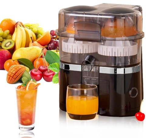 Extracteur De Jus, Avec Double TêTe Et Coupeur, Centrifugeuse Extracteur De Jus, 20 Secondes Pour Un DéLicieux Jus, Automatique, Nettoyage Rapide, Pour Maison, Cuisine, 200W