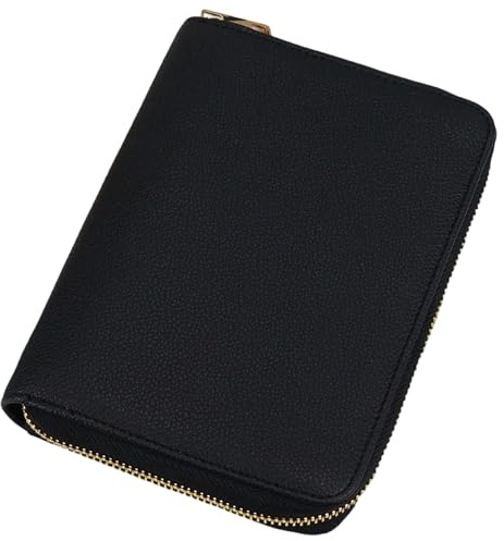 A7 Binder Wallet, PU Leder A7 Planer mit Reißverschluss, 6 Ringe nachfüllbarer Bindemittel -Organizer mit Fach für Frauen Männer