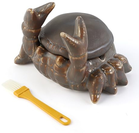 Aschenbecher für Draussen, Aschenbecher mit Deckel und Bürste (Braun) | Lustig, Winddicht, Geruchsdicht, Waschbar, für Wohnzimmer Büros Gärten Balkone