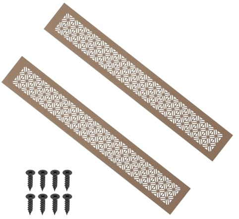 PATIKIL 20 x 3 Inch Grille D'Aération Pour Porte, 2 Pcs Grille De Ventilation Louvré En Aluminium Lourd Avec Vis De Fixation Pour Porte D'Armoire De Cabinet, Marron