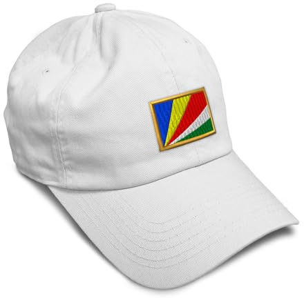 Soft Baseball Hat Embroidered Dad Hat Seychelles Creole Caribbean Seychellois Men & Ladies Baseball Cap Cotton White Design Only