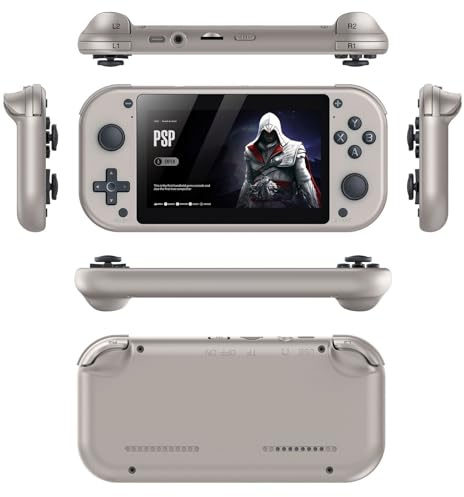 M17 Consola Retro Portatil, Pantalla IPS de 4.3 Pulgadas, Consola de Videojuegos Portátil con Sistema Linux de Código Abierto, Tarjeta TF de 64GB, 20000+ Juegos Clásicos