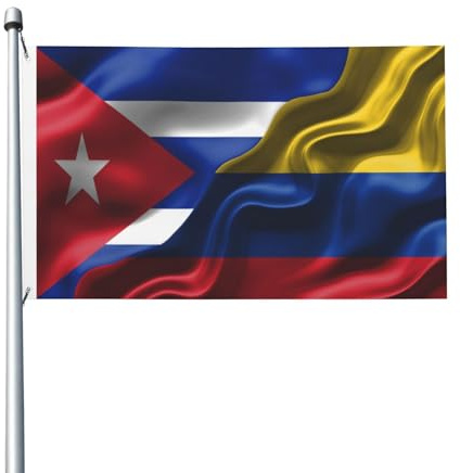 Bandiera Da Giardino Cuba Cubans And Colombia Colombian Garden Flag Premium Bandiera Da Cortile Durevole Bandiere Decorative Per Esterno Festival Celebrazioni 90X152CM
