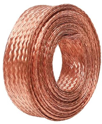 Flachgeflecht-Erdungsband aus Kupferdraht – 1 Meter Länge, 8/10/12/16 Quadrat, ideal for Automobile, Industrie, Elektronik, Maschinen(8 square)