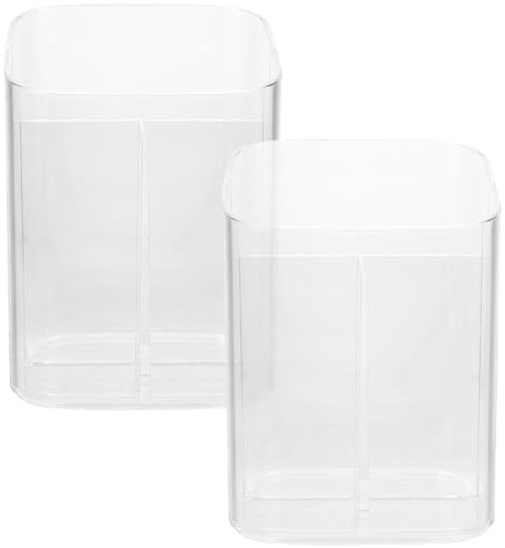 CHILDWEET Supporto per Pennelli da Trucco in Plastico 2 Pezzi, Organizer Cosmetici Multifunzionale Trasparente Resistente per Casa e Ufficio