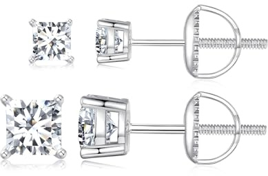 S925 Sterling Silver Moissanite örhängen Set Runt diamantörhänge Flerpack