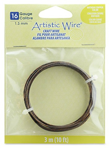 Artistic Wire Craft wire, Copper, 16 Gauge / 1.3 mm, 10 ft / 3.1 m