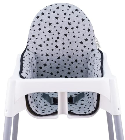 JYOKO KIDS Sitzbezüge kompatibel mit Antilop Kinderstuhl, 100% Baumwolle (Black Star)
