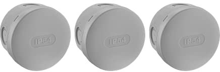 DEBFLEX 718811 718811-Electrical Outdoor Waterproof Set of 3 IP54 Diam 70 Junction Boxes, Grey, D70 / P40