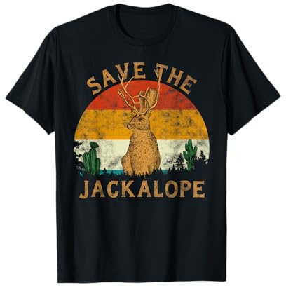 Jackrabbit Retro Vintage Sunset Tree save the Jackalope T-Shirt