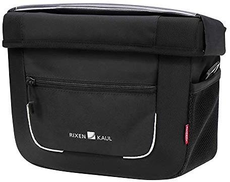 KlickFix Aventour Pro Lenker-Tasche, Schwarz, 27x20x19cm, Fahrradlenker-Tasche, Fahrradtasche, Weich, Abnehmbar, Einfarbig