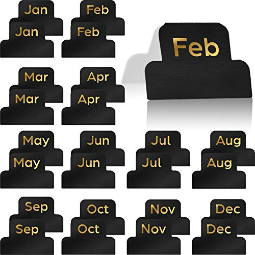 24 Stück Monatliche Tabs für Planer Selbstklebende Monatsplaner Tabs Aufkleber Dekorative Monatliche Index Tab für Büro Studien Planer Organisationen (Schwarz) | Planer-Tabs, monatliche Aufkleber, monatliche Klebeetiketten, Index-Tabs, Notizbücher, Bullet Office