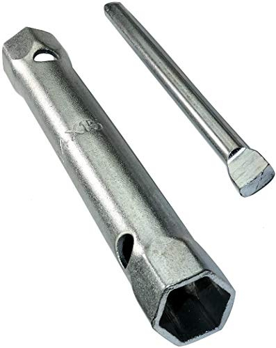 Aerzetix – C45640 – rörnyckel rak 14 x 15 mm 6 sidor med styv stift/avtagbar klämma Tourniquet – vridkors – monoblock – dubbel rörnyckel – gängborr – tillverkad av CR-V-stål