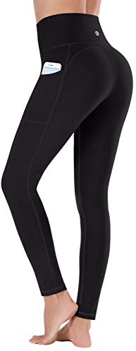 Ewedoos Gym Leggings with Pockets Yoga Pants for Women High Waisted Sports Workout Running Leggings for Women Black XL
