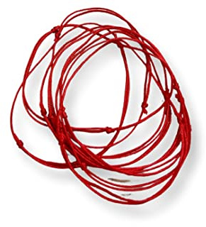 lot de 10 bracelets Kabbale rouge contre le mauvais oeil - bracelets réglable homme et femme enfant - cadeau femme fille - bracelets faits main- porte bonheur - cordon fin 0,8 mm …
