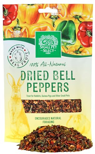 Small Pet Select Natural Dried Bell Pepper Treats for Rabbits, Guinea Pigs, Hamsters, Gerbils, Mice & Rats, 56g