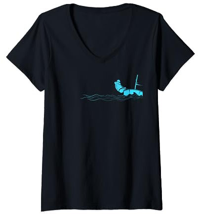 Optimist Dinghy Segelboot Laser Opti Segeln T-Shirt mit V-Ausschnitt