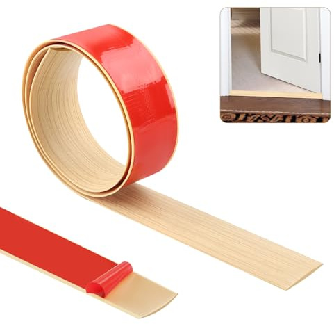 100cm×5cm Übergangsleiste Selbstklebend，Vinylboden Bodenbelag Türleiste Selbstklebend，Türschwellen Leiste，Flacher Laminatprofil-Bodenbelag-Randstreifen(Ahorn)