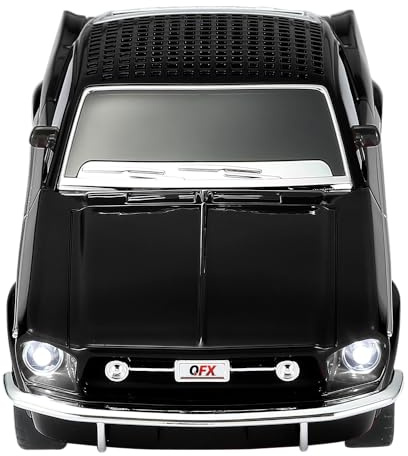 QFX Bluetooth 1965 Retro Car Replica Speaker, 3-inch Speakers, Hands Free Link, Built-in Microphone, FM Radio and LED Party Lights, Black - BT-1965-BLK