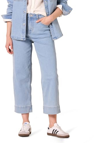 Amazon Essentials Damen Knöchellange Weit Geschnittene Regular-Fit-Jeans - Auslaufmodell, Helle Waschung, 42
