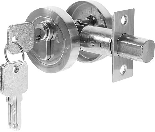 Housoutil Cerradura De La Puerta Pomos De Las Puertas De Paso Perilla De Exterior Soltero Cerradura De Seguridad Con Llave Teclas Negras Cerrojo Cilindro Puerta De Seguridad Aleación De Zinc