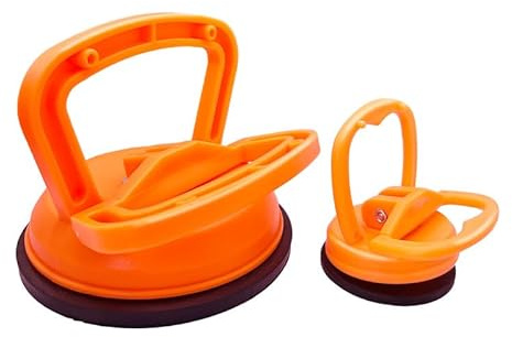 2 herramientas de reparación de abolladuras de coche, extractor de abolladuras, ventosa para coche, carrocería y abolladuras, herramienta para quitar abolladuras, para azulejos y espejos (Naranja)