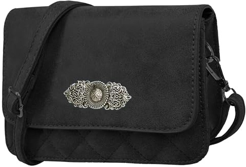 Moschen Bayern Trachtentasche Dirndltasche Damentasche Handtasche Umhängetasche Ledertasche - Schwarz