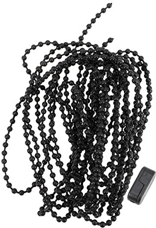 Cabilock 4 Set avvolgibile tapparelle tapparella ventulatore cordino per tende rope tape cavo catena a rulli catena di perline appesa per fai da te tende di perline di nozze pom Black