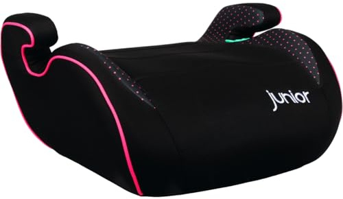 Kindersitzerhöhung ECE R129 Autositz für Kinder Sitzerhöhung Auto I-Size Kindersitz (SCHWARZ/PINK)