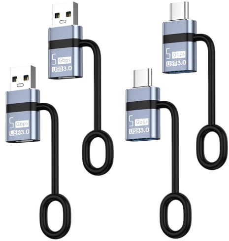 Liaoan Weiyu USB C auf USB3.0 Adapter ，USB auf Type-C 3.0 Adapter 4 Stück，Thunderbolt 4/3 auf USB 3.0 Kompatibel mit i-Phone 16 Pro Max MacBook Pro Air 2023 i-Pad Mini iMac Surface und mehr