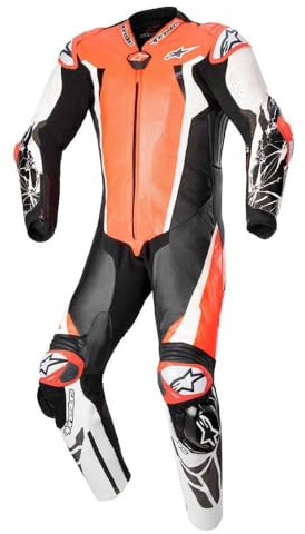 Alpinestars Absolute V2 Tuta in pelle da moto monopezzo, rosso/bianco/nero, 48