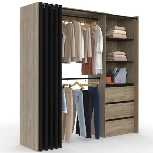 IDMarket - Dressing Extensible Double Marty 120/170 x 50 x 180 cm