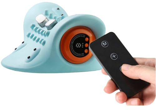 Deine Wohloase NeckTeck - 4 in 1 Nacken-Massagegerät Kabelloses EMS Nackenmassagegerät mit Heizfunktion Entspannungskissen für Nacken und Rückenmassage