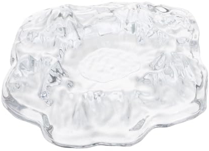 ULTECHNOVO Cendrier Iceberg Verre Transparent Cendrier Portable Anti-Vent pour Cigarettes et Cigares Accessoire Décoratif de Bureau et Extérieur Plateau à Cendres Compact pour Bar et Patio