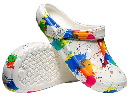 HoEase Tie-dye Womens Clogs Lightweight Slip-on Garden Shoes Cheap Slippers/Sandals/Water Shoes (L002, 40)