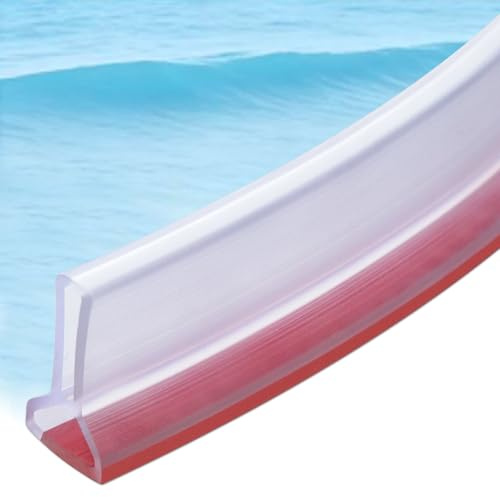 xiaozhifu Barriera Doccia Ferma Acqua, 2M Soglia Doccia(Trasparente 3*5CM) | Silicone Bordo Vasca da Bagno Pieghevole Barriera Autoadesivo,Pieghevole Barriera Acqua Impermeabile per Doccia,Bagno