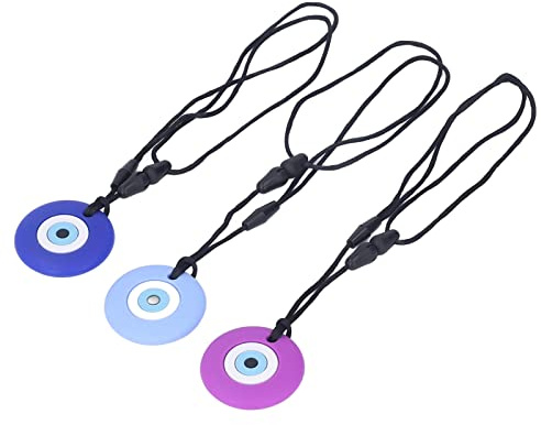 Hztyyier Ensemble de Jouets Apaisants et Portables pour bébé, Aide à la Dentition, Rond en Silicone, pour la Chambre à Coucher de la Maison, Bleu/bleu Ciel/violet, 3 Pièces
