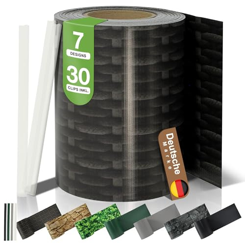 BooGardi PVC-insynsskyddsremsor – insynsskydd staket 19 cm x 35 m rotting 4 rullar – 450 g/m² – inkl. 30 klämmor – staketpanel för staket med dubbla stavar och stång matta – ogenomskinligt och