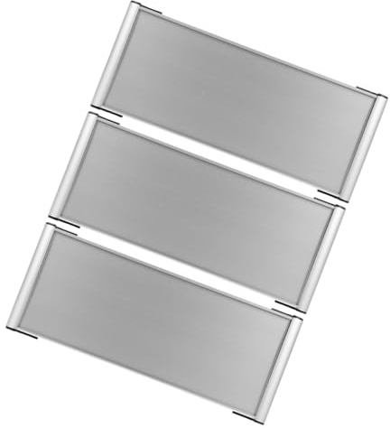 TEHAUX Lot de 3 Plaques Signalétiques de Bureau en Aluminium Double Face 12x30 Cm, Supports de Porte Personnalisables pour Cloisons et Murs, Panneau de Bienvenue Professionnel