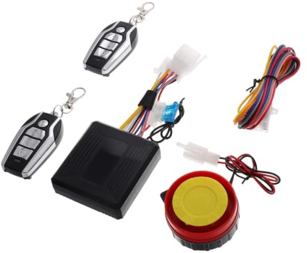 VERDANVERSE Sistema de Alarma para Motocicleta con Arranque Remoto y Protección Antirrobo, Material Abs, Frecuencia 315mhz, Accesorio de Seguridad para Moto Negra