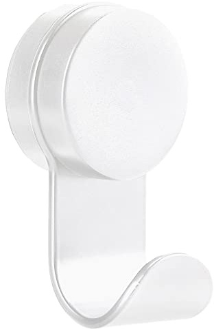 Zone Denmark Puck Hook Single Haken Selbstklebend, Wandhaken ohne Bohren, Klebehaken, Handtuchhaken, Kleiderhaken, 5,8 x 14 cm, Weiß