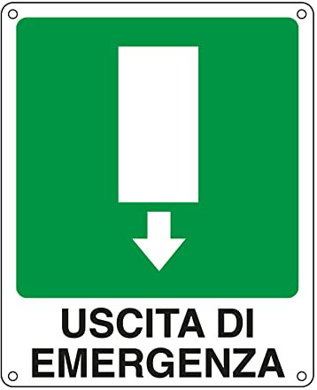 CARTELLO ALLUMINIO 25x31cm 'USCITA DI EMERGENZA' CARTELLI SEGNALATORI