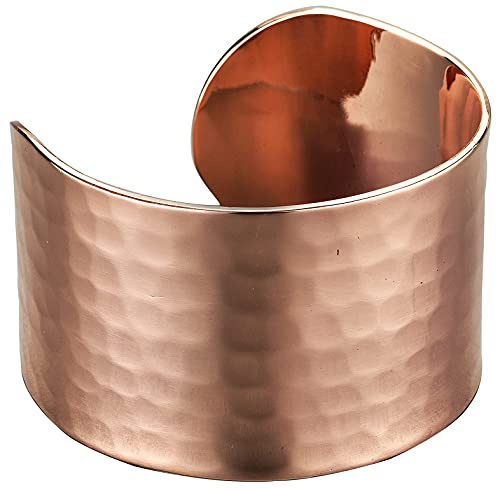 DEMMEX Copper Bracelet for Women – 100% Pure Hammered Turkish Copper Cuff, 1.5mm Thick High-Gauge, Handmade, Uncoated & Non-Magnetic, Large 1.6 Wide, Adjustable, in Wooden Gift Box