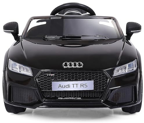 COSTWAY Audi 12V Auto Elettrica per Bambini, Macchina Elettrica con Velocità 2,5-5 km/ora, con Telecomando USB MP3 Luci LED (Nero)